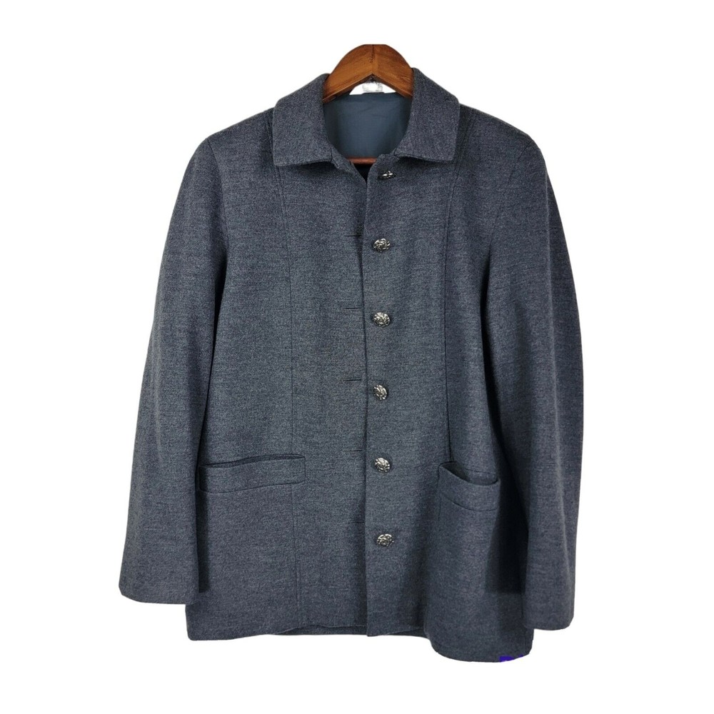 Bleyle Vtg Womens‎ Gray Wool Jacket Shacket Coat Sz 8